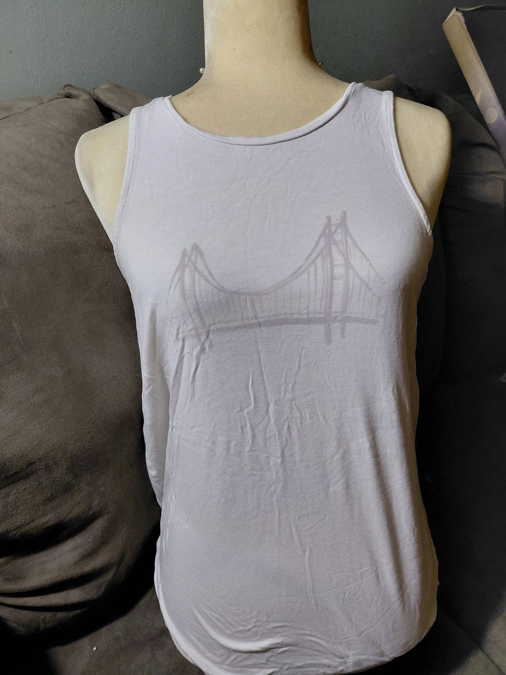 Old Navy Sleeveless, A-Line Tank with bridge graphic